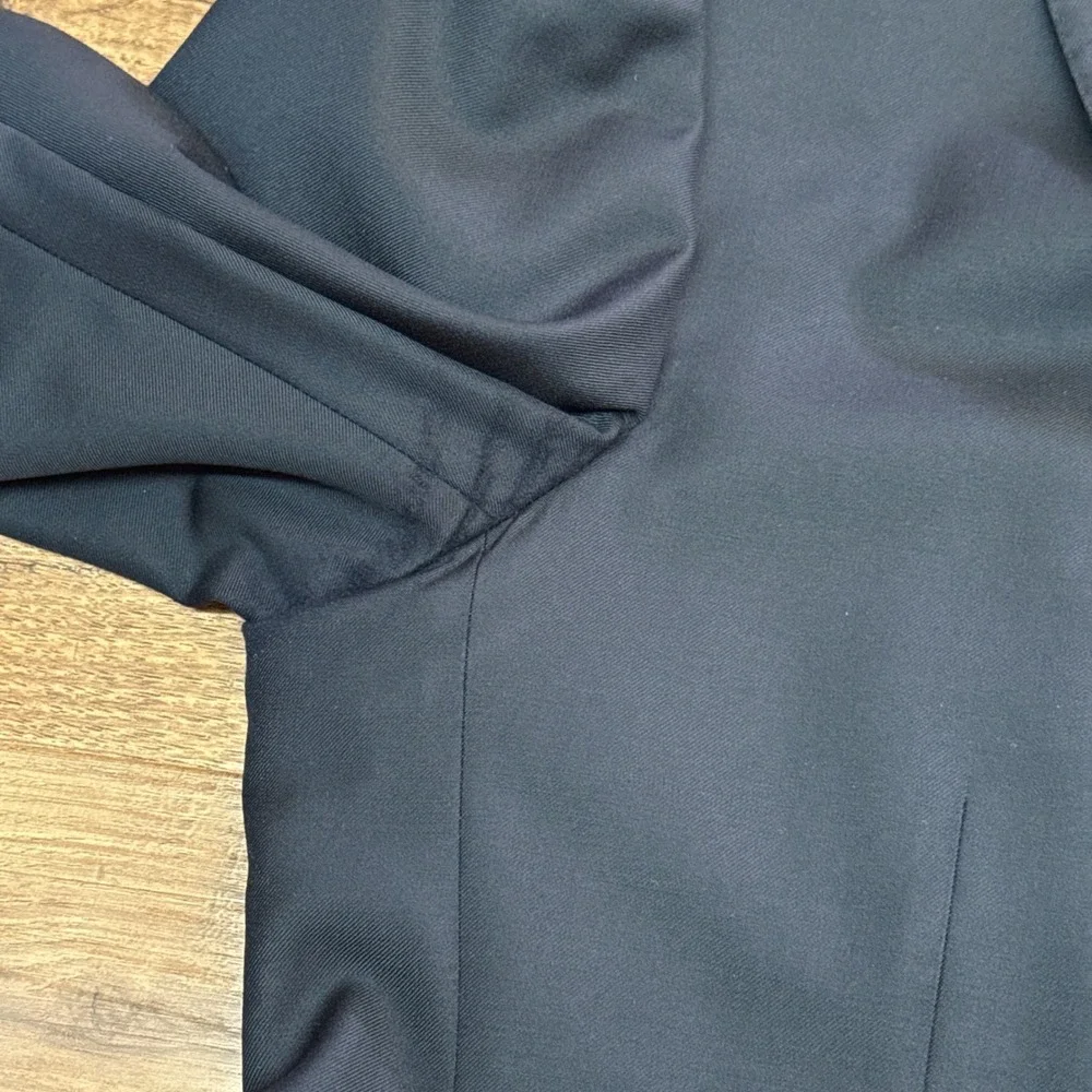 Ermenegildo Zegna Mens US 42 Black Wool 3 Button Blazer Professional Lux Office